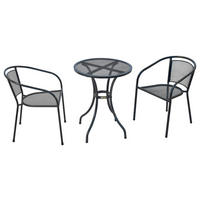 BALKONSET  3-teilig  - Graphitfarben, MODERN, Metall - Gardenson