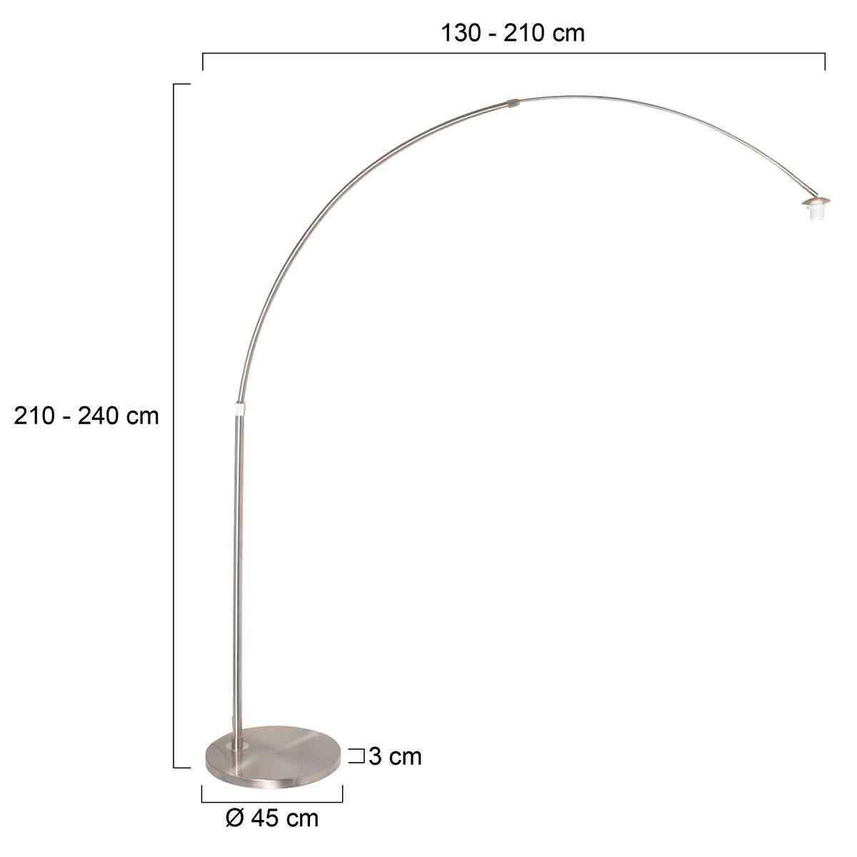 BOGENLEUCHTE 45/240 cm    - Edelstahlfarben, KONVENTIONELL, Metall (45/240cm)