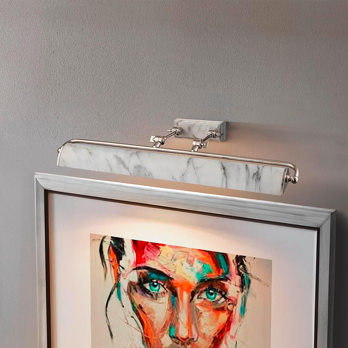 TAVELLAMPA Winchfield   - nickelfärgad, Klassisk, metall (12.7/70.3/31.8cm) - Elstead Lighting
