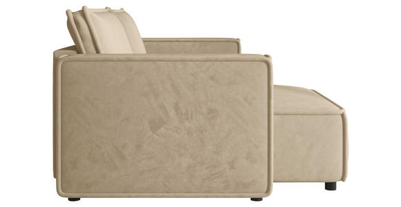 ECKSOFA Beige Webstoff Zierkissen, Rückenkissen, Rücken echt  - Beige/Schwarz, MODERN, Kunststoff/Textil (153/250cm) - Xora