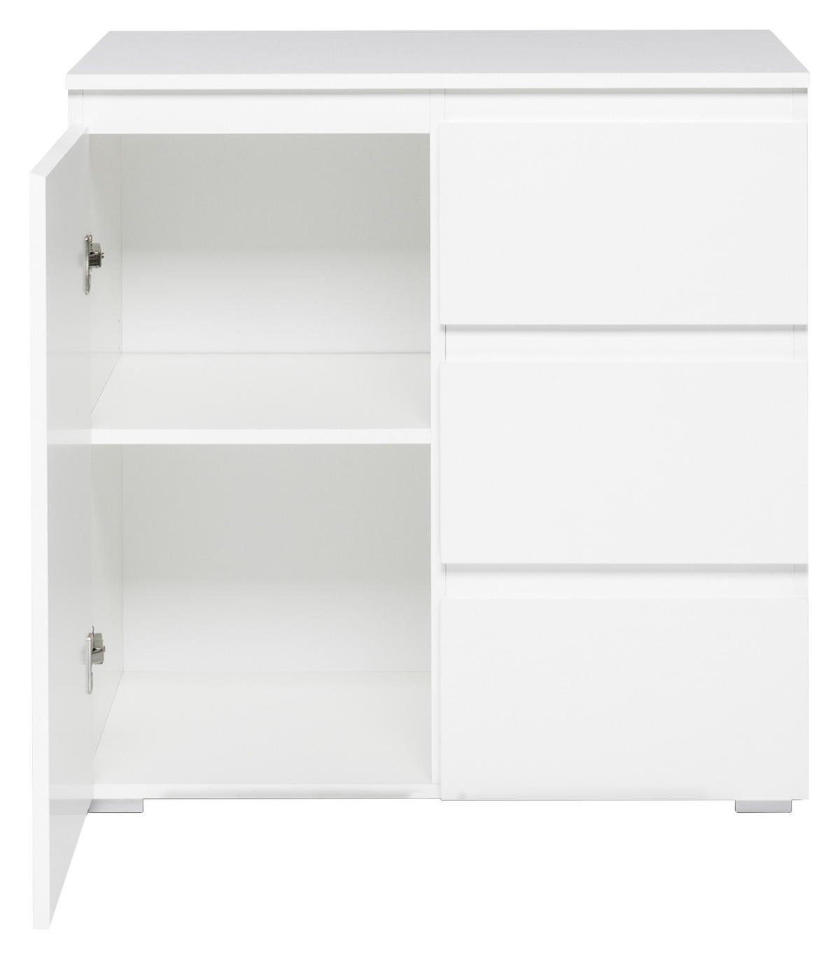 KOMODA, bílá, 80/80/40 cm - bílá, Konvenční, kompozitní dřevo (80/80/40cm) - Livetastic
