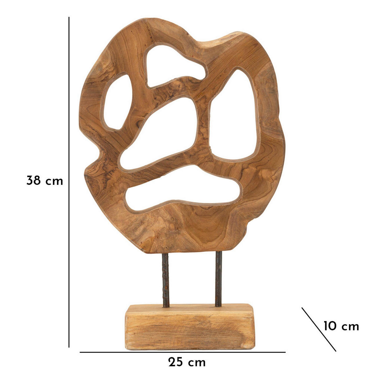 SKULPTUR - Braun, Basics, Holz (25/38/10cm)