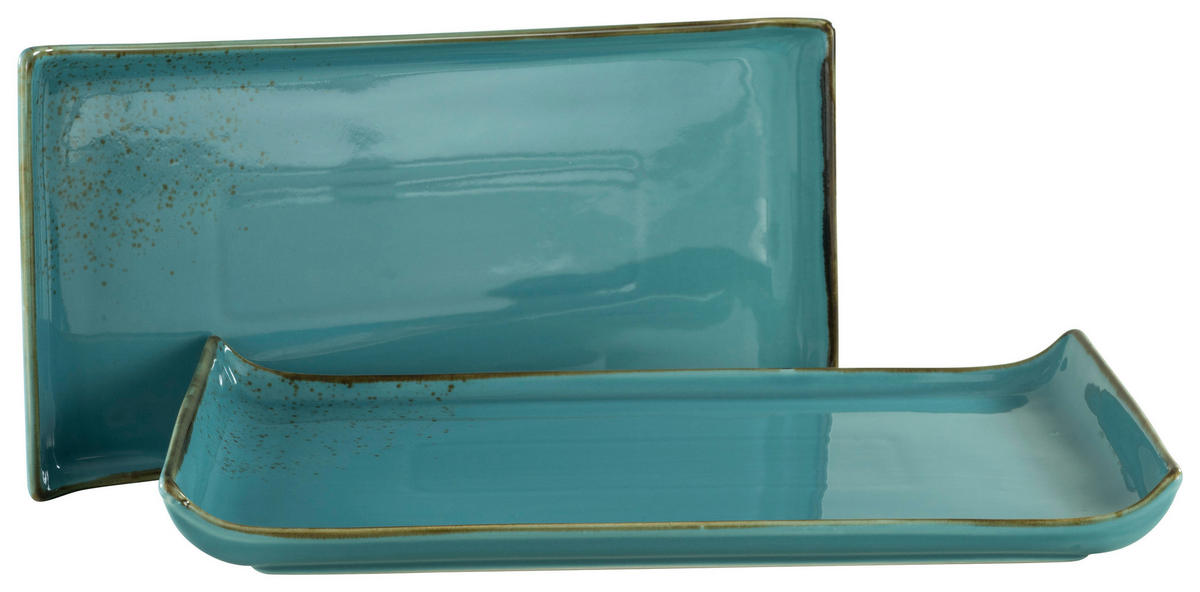 SERVIERPLATTE   16,5/33 cm   - Türkis, Trend, Keramik (16,5/33cm) - Creatable