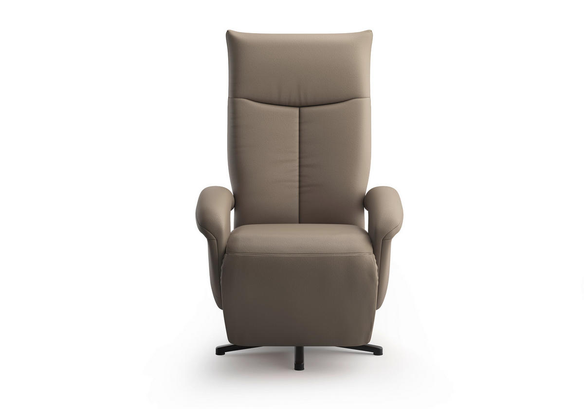 SESSEL in Echtleder Grau  - Schwarz/Grau, Konventionell, Leder/Metall (74/112/82cm) - Sit & More