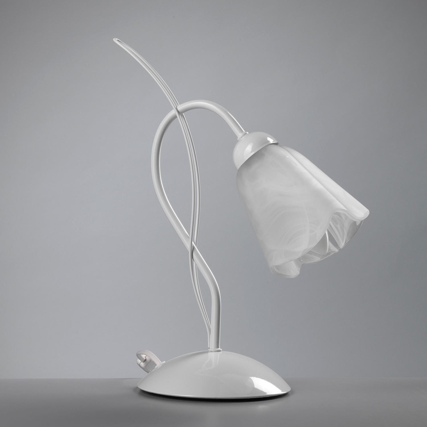 NACHTTISCHLEUCHTE 25/35 cm   - Weiß, KONVENTIONELL, Glas/Metall (25/35cm)