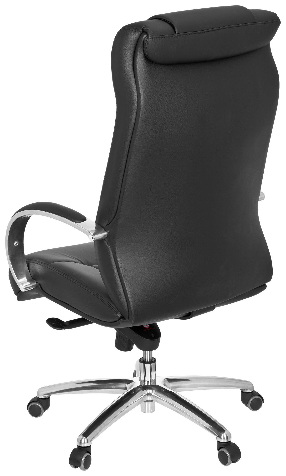 CHEFSESSEL  in Lederlook Schwarz  - Silberfarben/Schwarz, Basics, Kunststoff/Textil (60/131/49cm) - MID.YOU