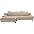 ECKSOFA in Chenille Beige  - Beige/Schwarz, MODERN, Textil/Metall (182/290cm) - Hom`in