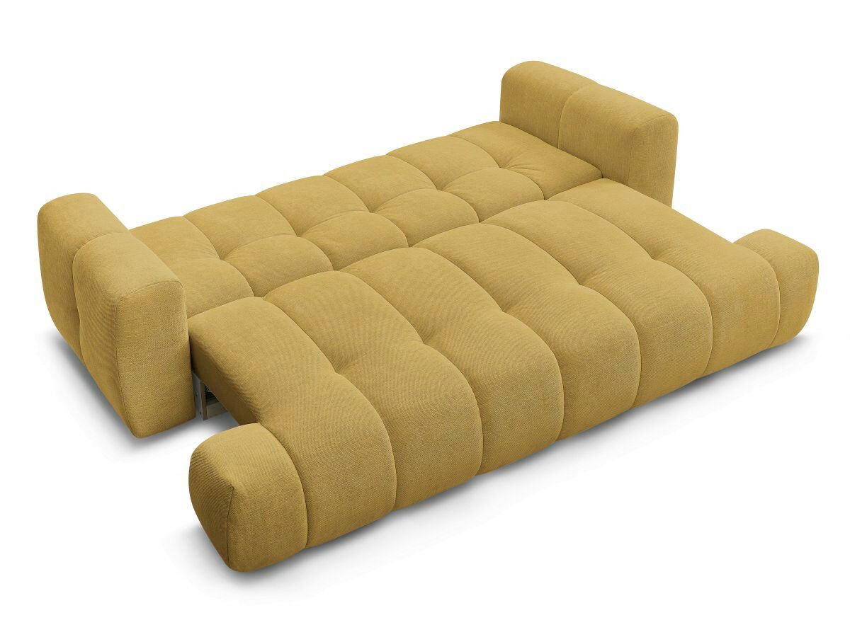 SCHLAFSOFA FUJI Leinenoptik Gelb  inkl.  - Gelb/Schwarz, MODERN, Kunststoff/Textil (251/113/88cm)