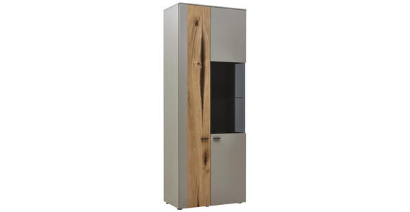 VITRINE in furniert, Hartholz Balkeneiche Eichefarben, Fango - Fango/Eichefarben, Design, Glas/Holz (73,2/196,8/41,2cm) - Dieter Knoll