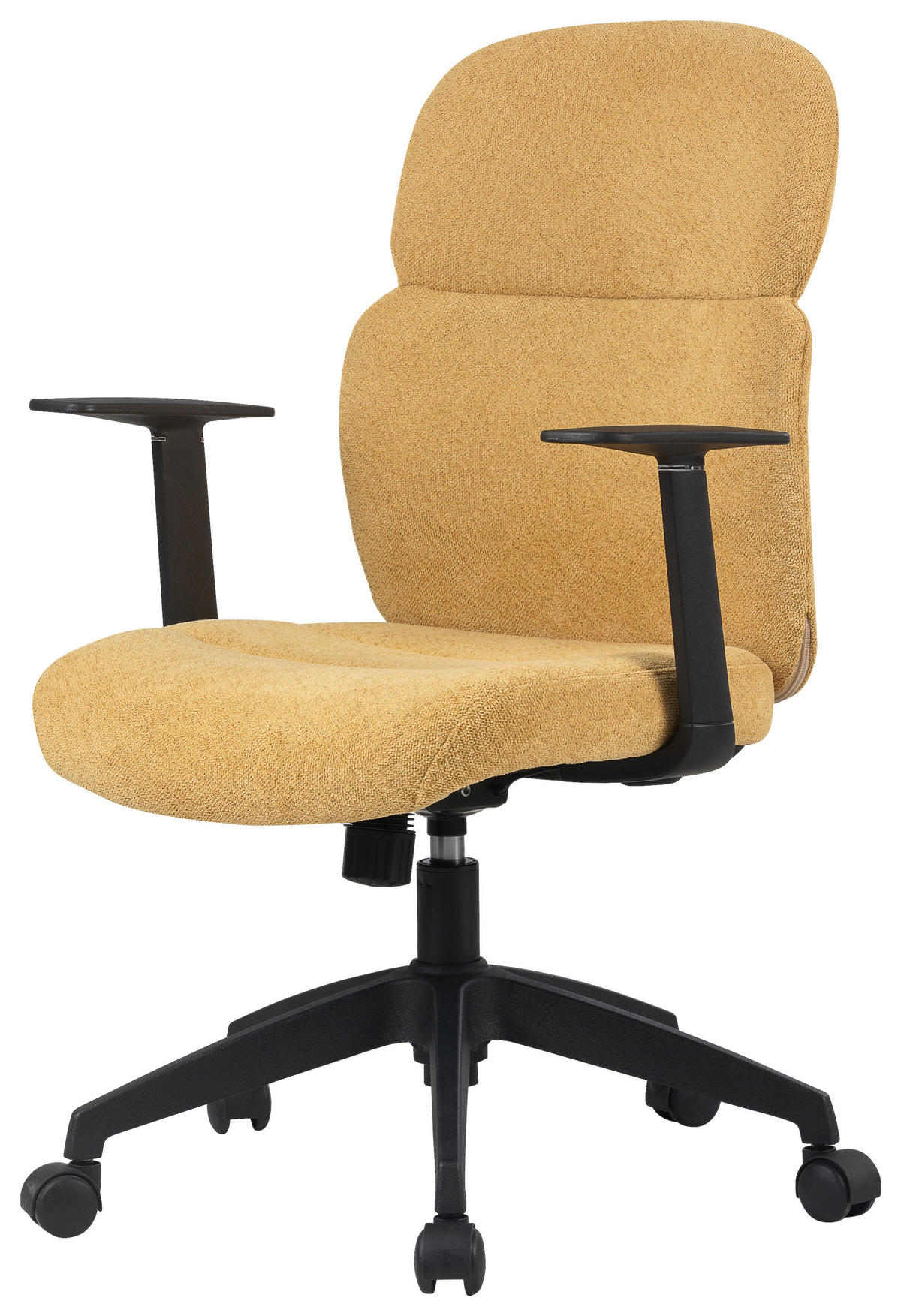 DREHSTUHL Webstoff Gelb, Schwarz  - Gelb/Schwarz, Design, Kunststoff/Textil (60/93,5-101/57cm) - Modante