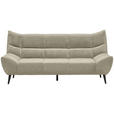 3-SITZER-SOFA in Mikrofaser Creme  - Creme/Schwarz, Design, Textil/Metall (222/106/99cm) - Xora