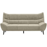 3-SITZER-SOFA in Mikrofaser Creme  - Creme/Schwarz, Design, Textil/Metall (222/106/99cm) - Xora