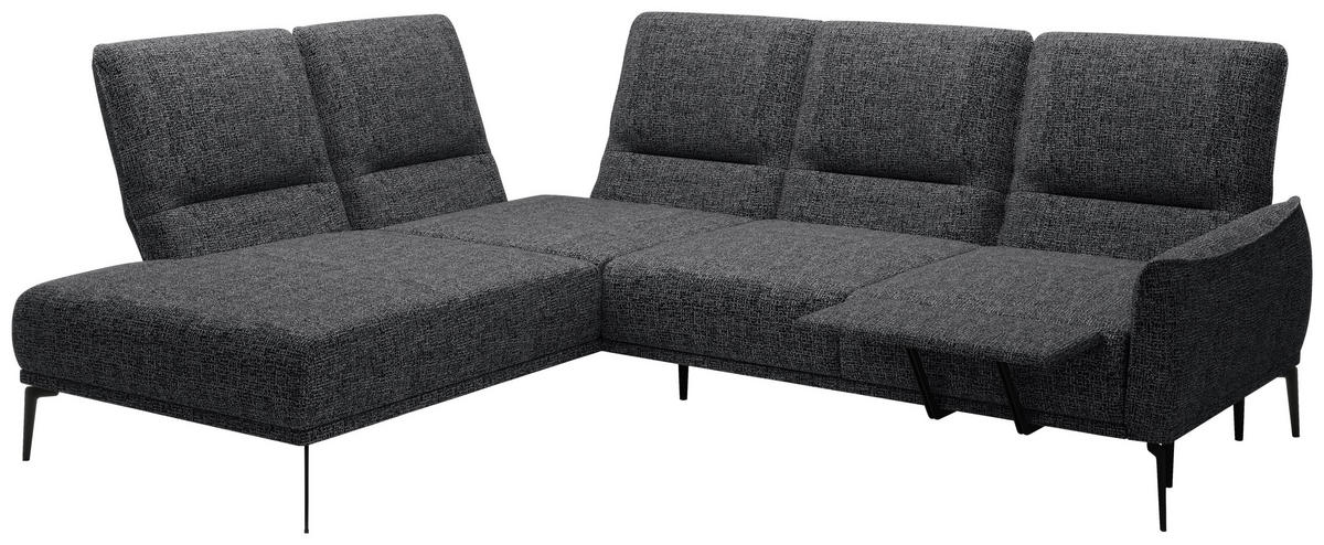 SOFFA i flatväv antracit  - svart/antracit, Design, metall/trä (212x267/105/103cm) - Stylife