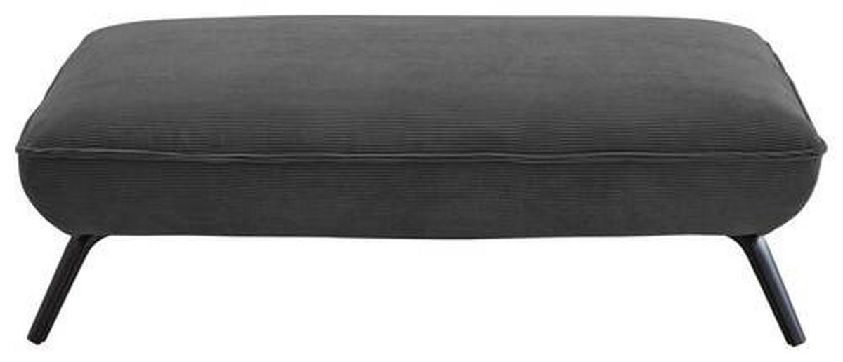 HOCKER in Textil Anthrazit  - Anthrazit/Schwarz, Design, Textil/Metall (142/43/80cm) - Moderano