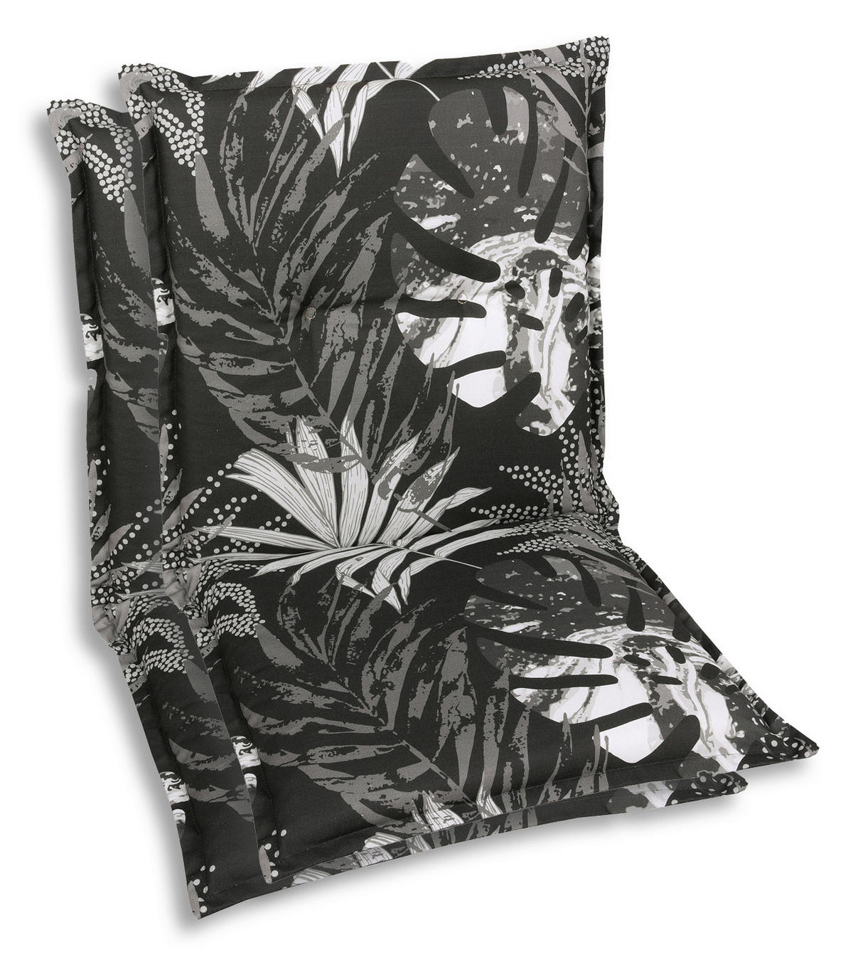SESSELAUFLAGENSET in Grau, Schwarz, Weiß Blätter  - Schwarz/Weiß, Basics, Textil (50/7/100cm)