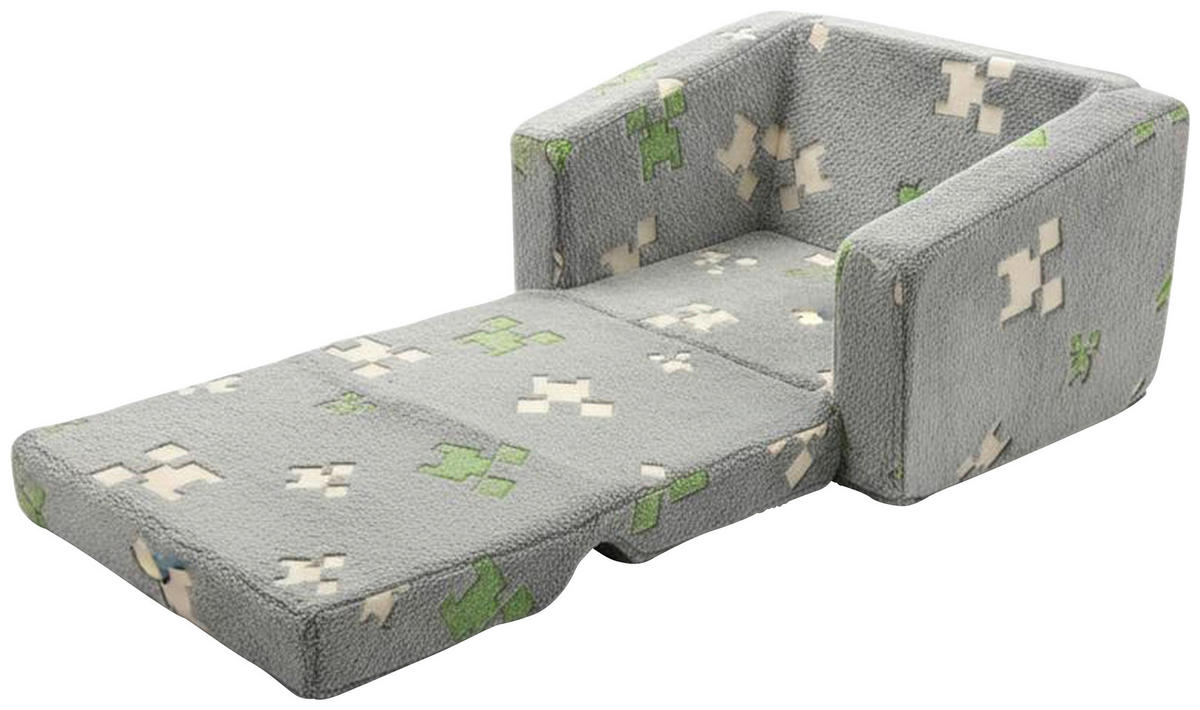 JUGEND- UND KINDERSOFA Minecraft in Grau  - Grau, Trend, Textil (105/58/41cm) - Minecraft