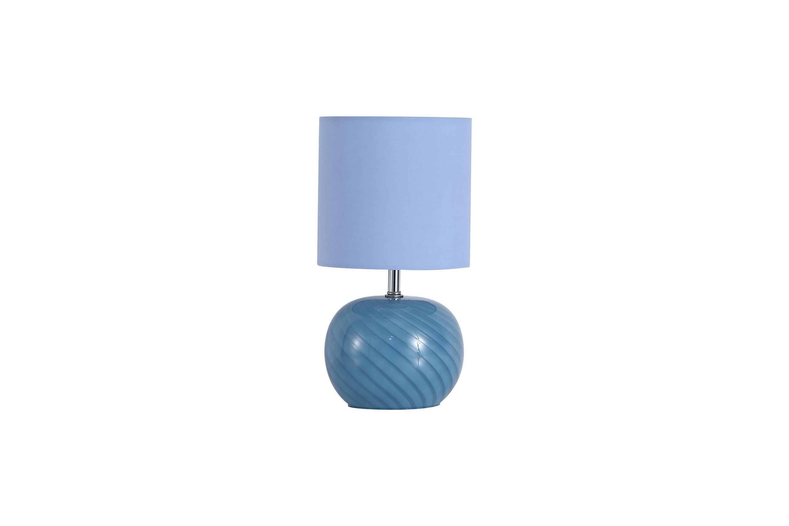 TISCHLEUCHTE Fete 16/30,5 cm  - Blau/Chromfarben, Design, Glas/Textil (16/30,5cm)