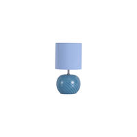TISCHLEUCHTE Fete 16/30,5 cm  - Blau/Chromfarben, Design, Glas/Textil (16/30,5cm)