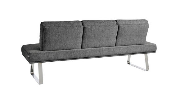 SITZBANK 209/92/78 cm  in Grau  - Chromfarben/Grau, Design, Textil/Metall (209/92/78cm) - Dieter Knoll