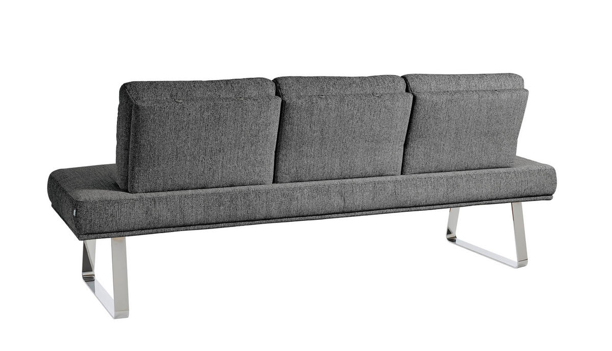 SITZBANK 209/92/78 cm  in Grau  - Chromfarben/Grau, Design, Textil/Metall (209/92/78cm) - Dieter Knoll