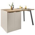 KÜCHENINSEL   in Kaschmir  - Kaschmir/Schwarz, Basics, Holzwerkstoff/Metall (150/91/90cm) - Xora