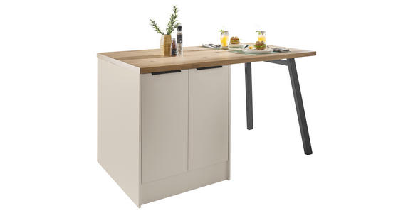 KÜCHENINSEL in Kaschmir - Kaschmir/Schwarz, Basics, Holzwerkstoff/Metall (150/91/90cm) - Xora