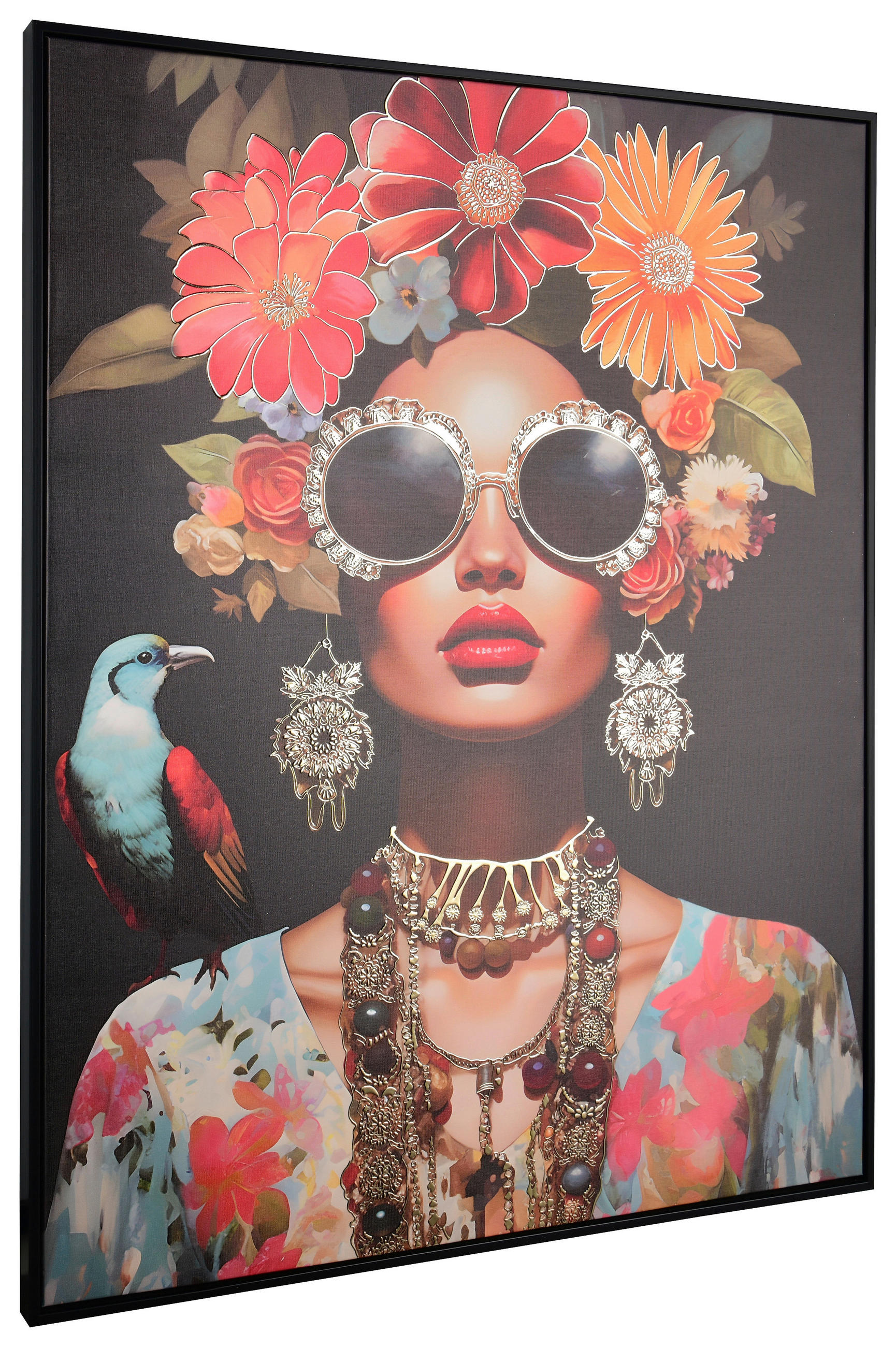 BILD Frauen 80/100 cm  - Multicolor/Schwarz, Design, Kunststoff/Textil (80/100cm)