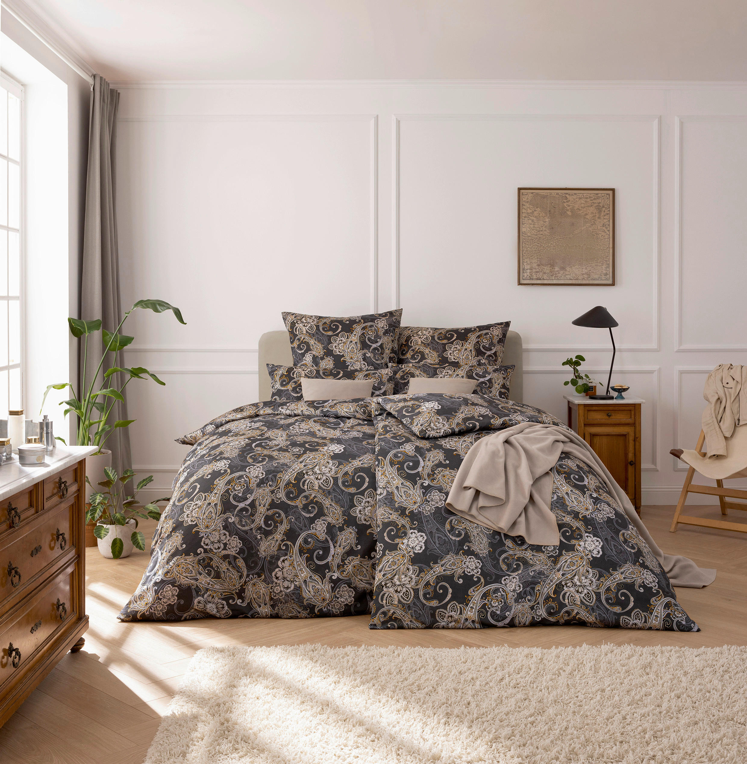 BETTWÄSCHE ATELIER Interlock-Jersey 135/200 cm  - Anthrazit/Grau, Design, Textil (135/200cm) - Estella