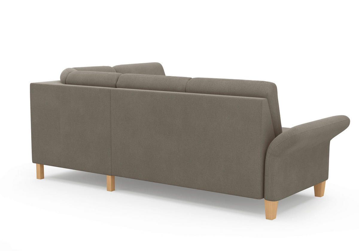 ECKSOFA ROCHELLE E Schlammfarben Flachgewebe  - Schlammfarben/Eichefarben, KONVENTIONELL, Holz/Textil (240/216cm) - Sit & More