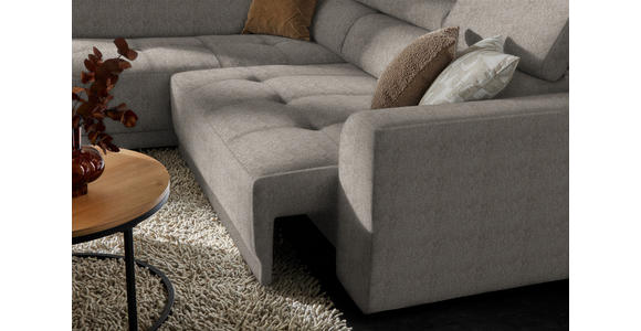 ECKSOFA in Struktur Greige 205/284 cm - Greige/Schwarz, Design, Kunststoff/Textil (205/284cm) - Xora