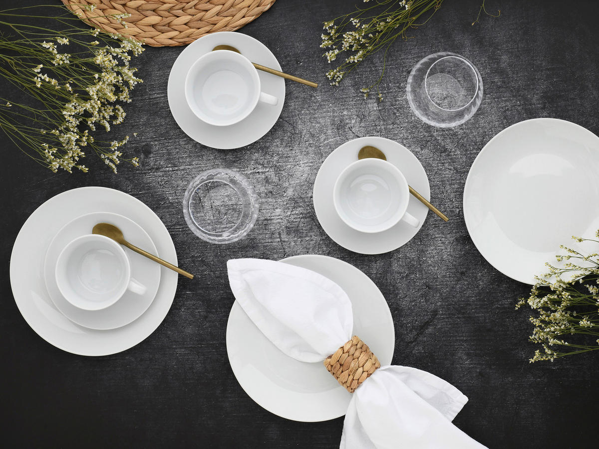 KÁVOVÁ SOUPRAVA, porcelán - bílá, Basics, keramika - Creatable