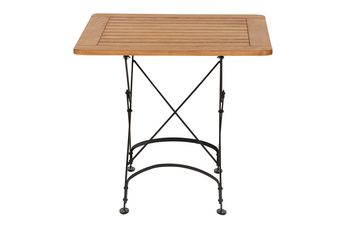 GARTENKLAPPTISCH 80/80/78 cm  - Robinienfarben/Schwarz, KONVENTIONELL, Holz/Metall (80/80/78cm) - Siena Garden