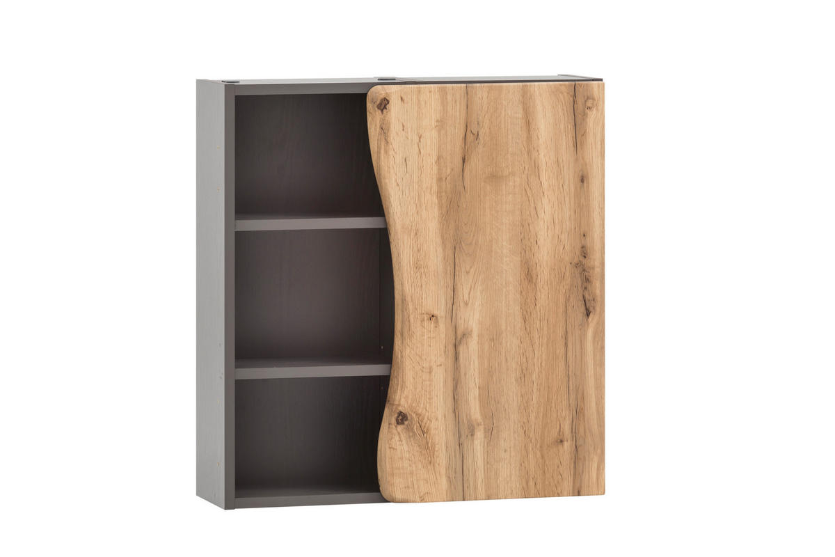 HÄNGESCHRANK 60/64/20 cm  - Eiche Wotan/Graphitfarben, Natur, Holzwerkstoff (60/64/20cm) - Xora
