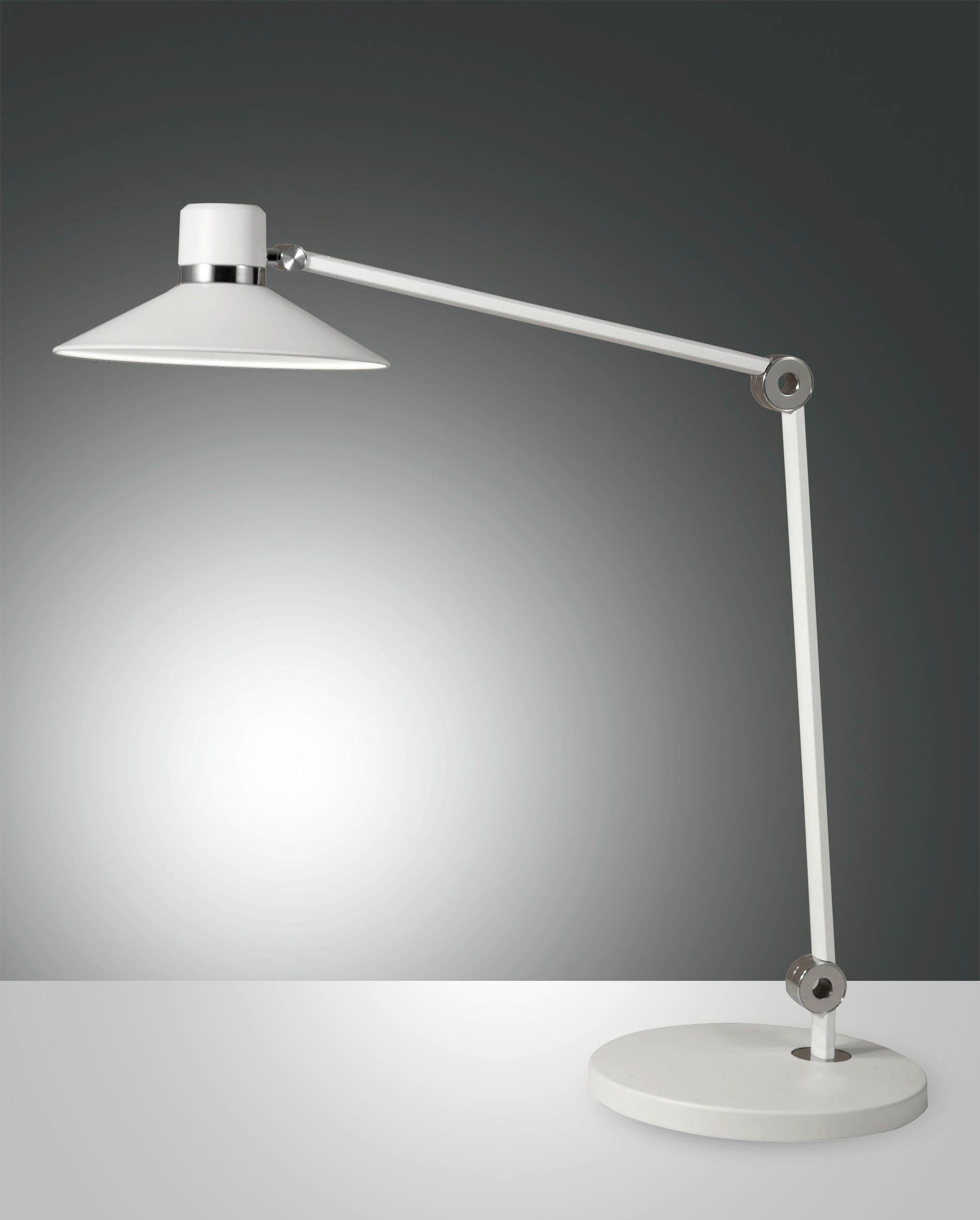 LED-SCHREIBTISCHLEUCHTE Panarea 78/85 cm   - Chromfarben/Weiß, Basics, Metall (78/85cm) - Fabas Luce