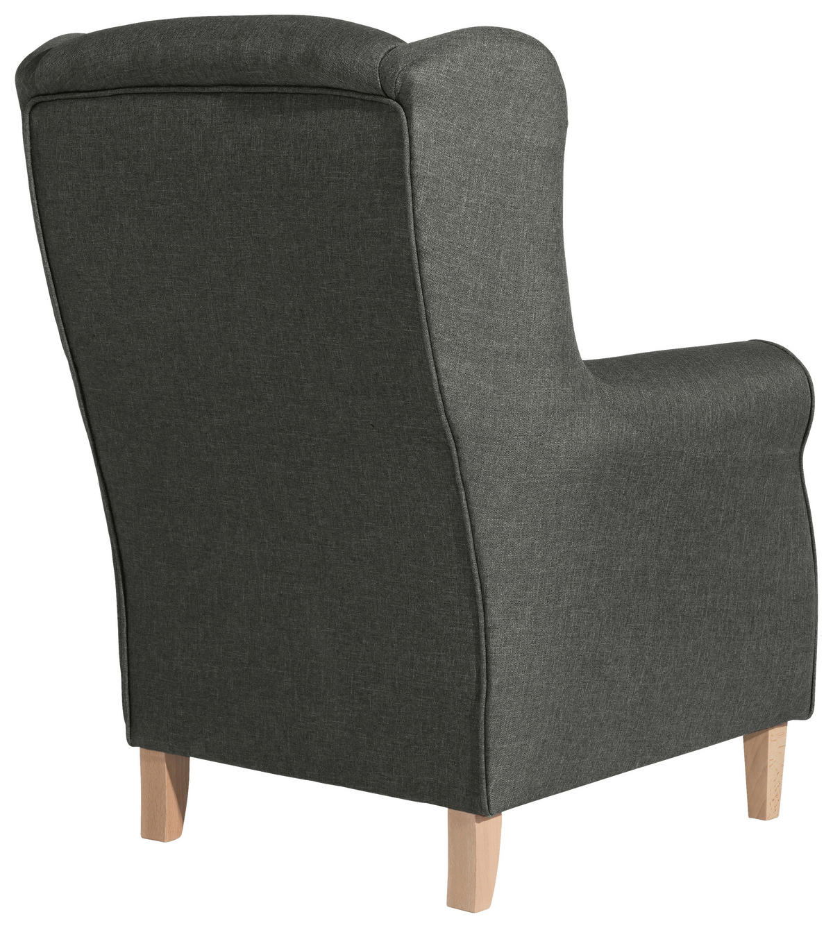 OHRENSESSEL in Batist Anthrazit  - Anthrazit/Buchefarben, Modern, Textil (77/103/86cm) - Max Winzer