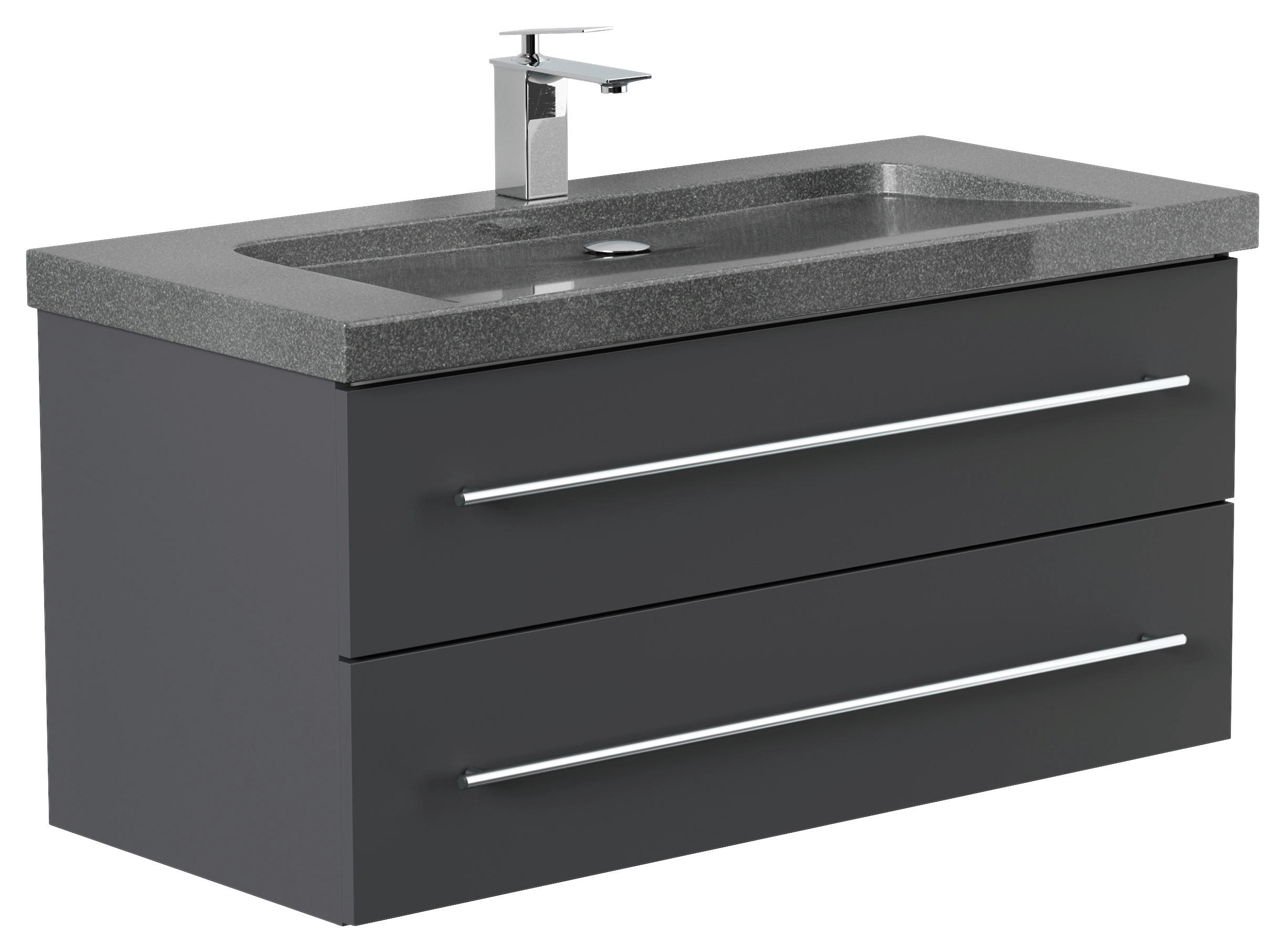 WASCHTISCHKOMBI 100 cm  - Graphitfarben, Basics, Holzwerkstoff/Stein (100cm) - MID.YOU