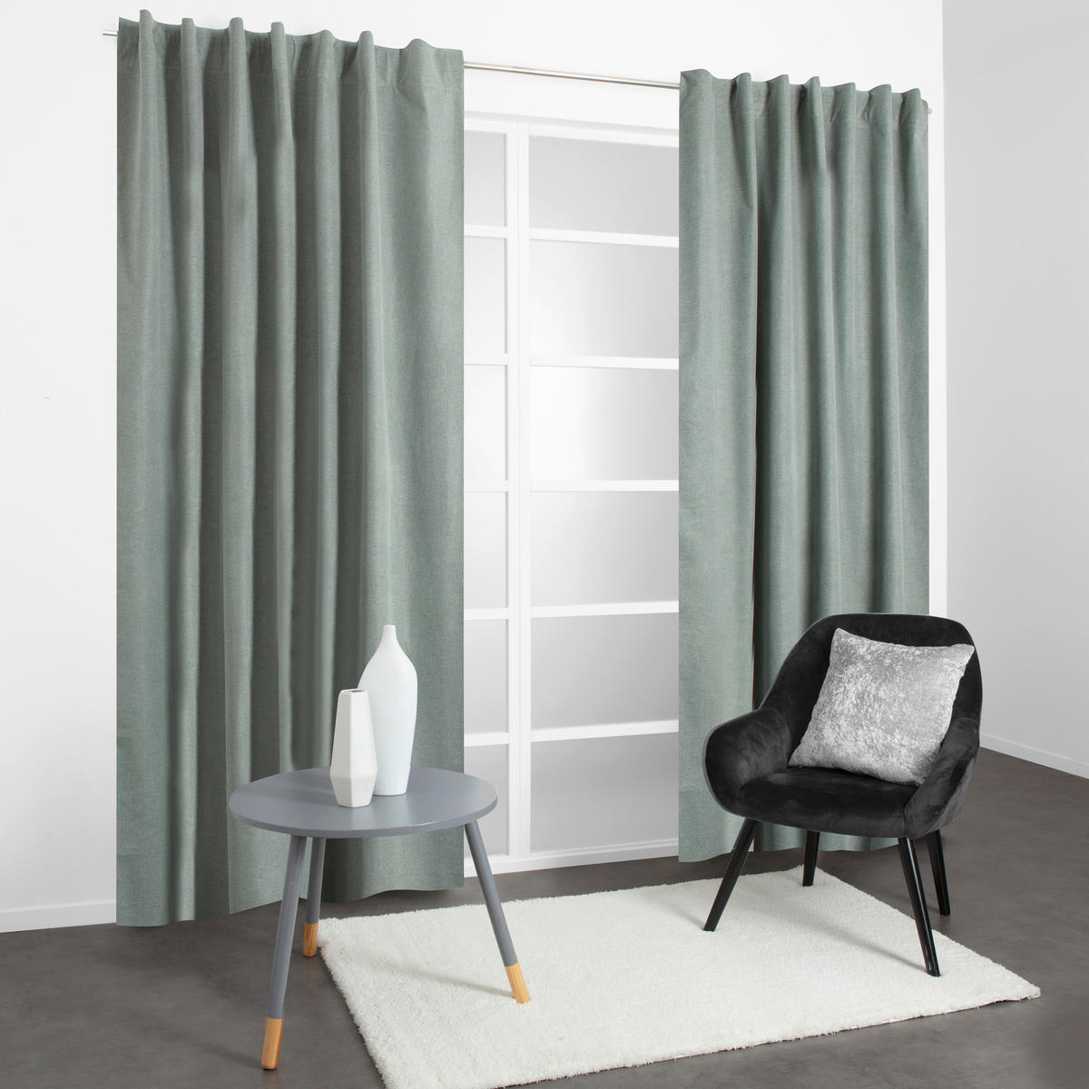 FERTIGVORHANG  black-out (lichtundurchlässig)   140/240 cm  - Khaki, Basics, Textil (140/240cm)