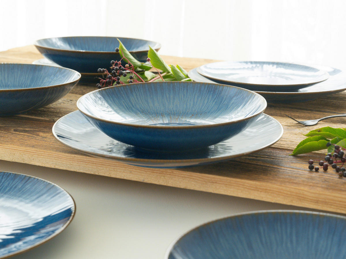 TAFELSERVICE Blau Sea Breeze Blue 18-teilig  - Blau, Basics, Keramik (43/40/37cm) - Creatable