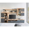 WOHNWAND  in Eiche Artisan  300/200,9/41 cm  - Schwarz/Eiche Artisan, Design, Glas/Holzwerkstoff (300/200,9/41cm) - Carryhome