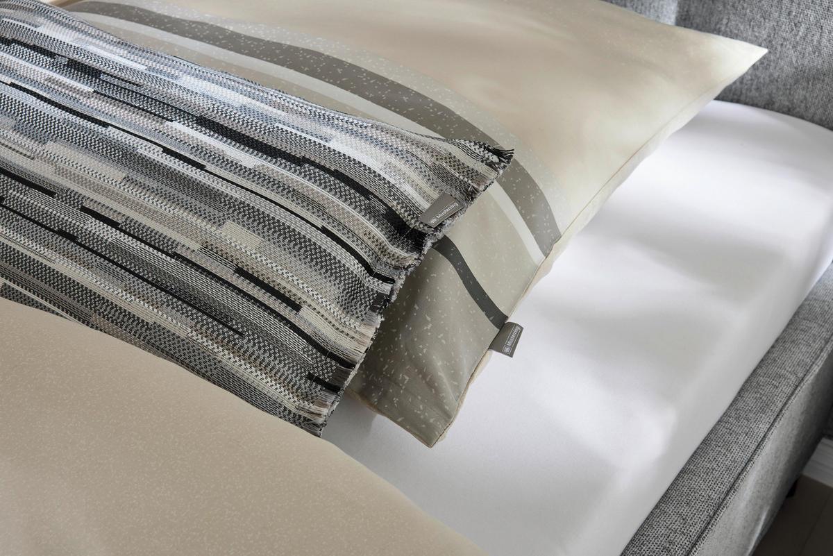 POLSTERBETT gepolstertes Kopfteil, motorische Verstellbarkeit, Fernbedienung, Lattenroste 180/200 cm  in Grau  - Birkefarben/Graphitfarben, KONVENTIONELL, Holz/Textil (180/200cm) - Musterring