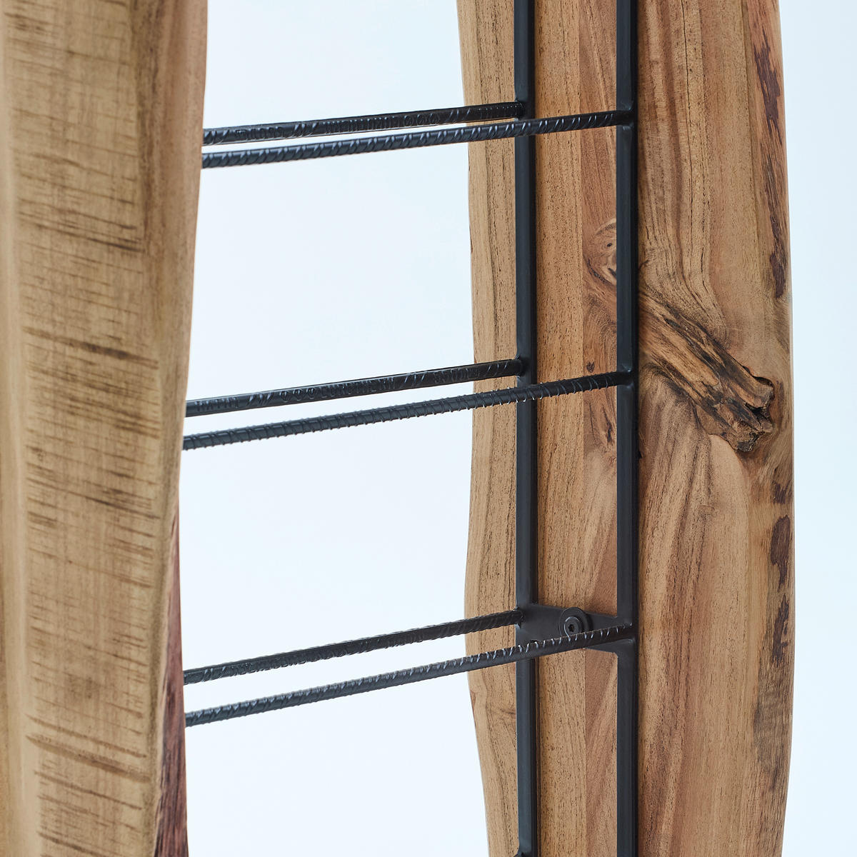 WEINREGAL   - Schwarz/Akaziefarben, LIFESTYLE, Holz/Metall (55/145/30cm) - Landscape
