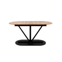 ESSTISCH - Schwarz/Eiche Artisan, MODERN, Holzwerkstoff/Metall (160-200/90/76cm) - Livetastic