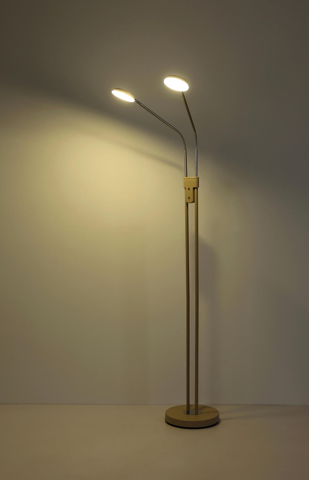 LED-STEHLEUCHTE Silvio 55/25 cm  - Sandfarben/Klar, Design, Kunststoff/Metall (55/25cm) - Globo