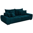 BIGSOFA in Samt Dunkelblau  - Schwarz/Dunkelblau, KONVENTIONELL, Holz/Textil (280/67/120cm) - Carryhome