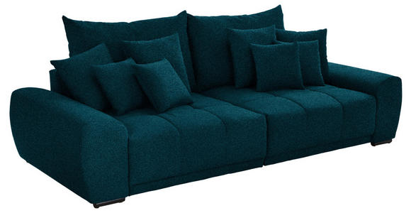 BIGSOFA in Samt Dunkelblau  - Schwarz/Dunkelblau, KONVENTIONELL, Holz/Textil (280/67/120cm) - Carryhome