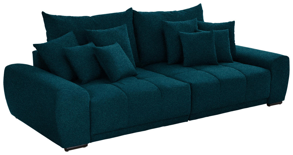 BIG SOFFA i sammet mörkblå  - svart/mörkblå, Klassisk, trä/textil (280/67/120cm) - MID.YOU