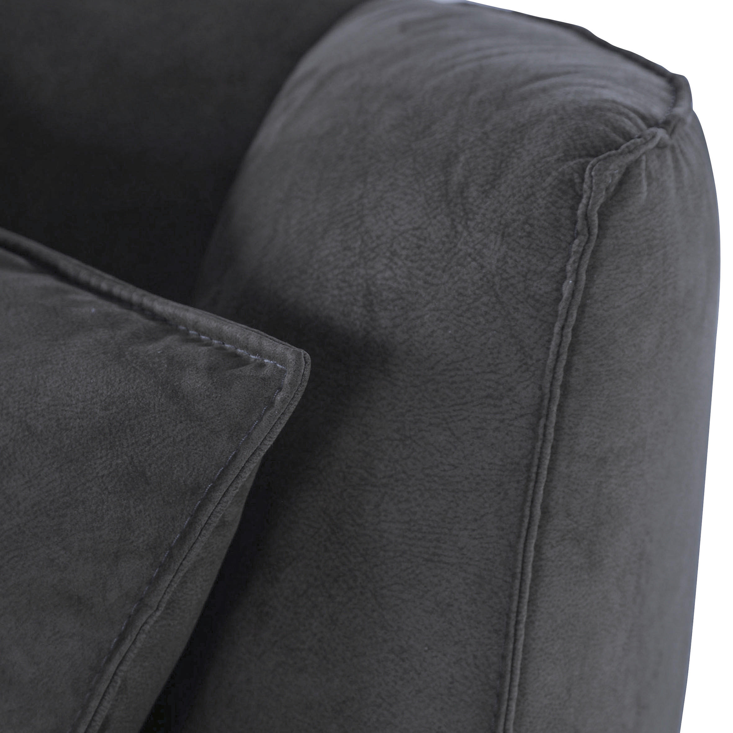 CHAISELONGUE Mikrofaser Anthrazit  - Anthrazit/Schwarz, Design, Textil/Metall (190/90/95cm) - Carryhome