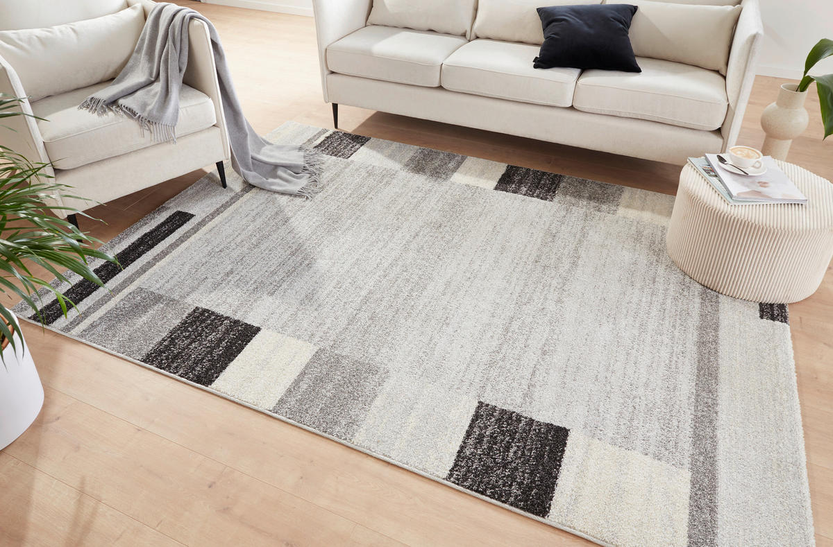 WEBTEPPICH  Wohnzimmer 60/110 cm Grau, Weiß  - Weiß/Grau, Design, Textil (60/110cm) - Novel