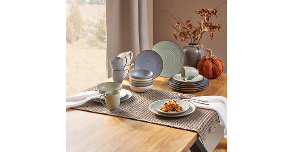KOMBISERVICE Farmhouse 24-teilig  - Blau/Beige, Design, Keramik - Landscape