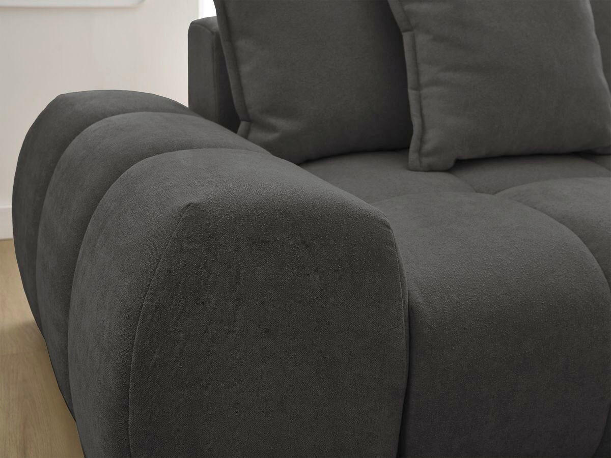 ECKSCHLAFSOFA EVEREST  mit Rücken echt, Armteil links, Armteil rechts Struktur Schwarz  - Schwarz, MODERN, Kunststoff/Textil (318/180cm) - Livetastic